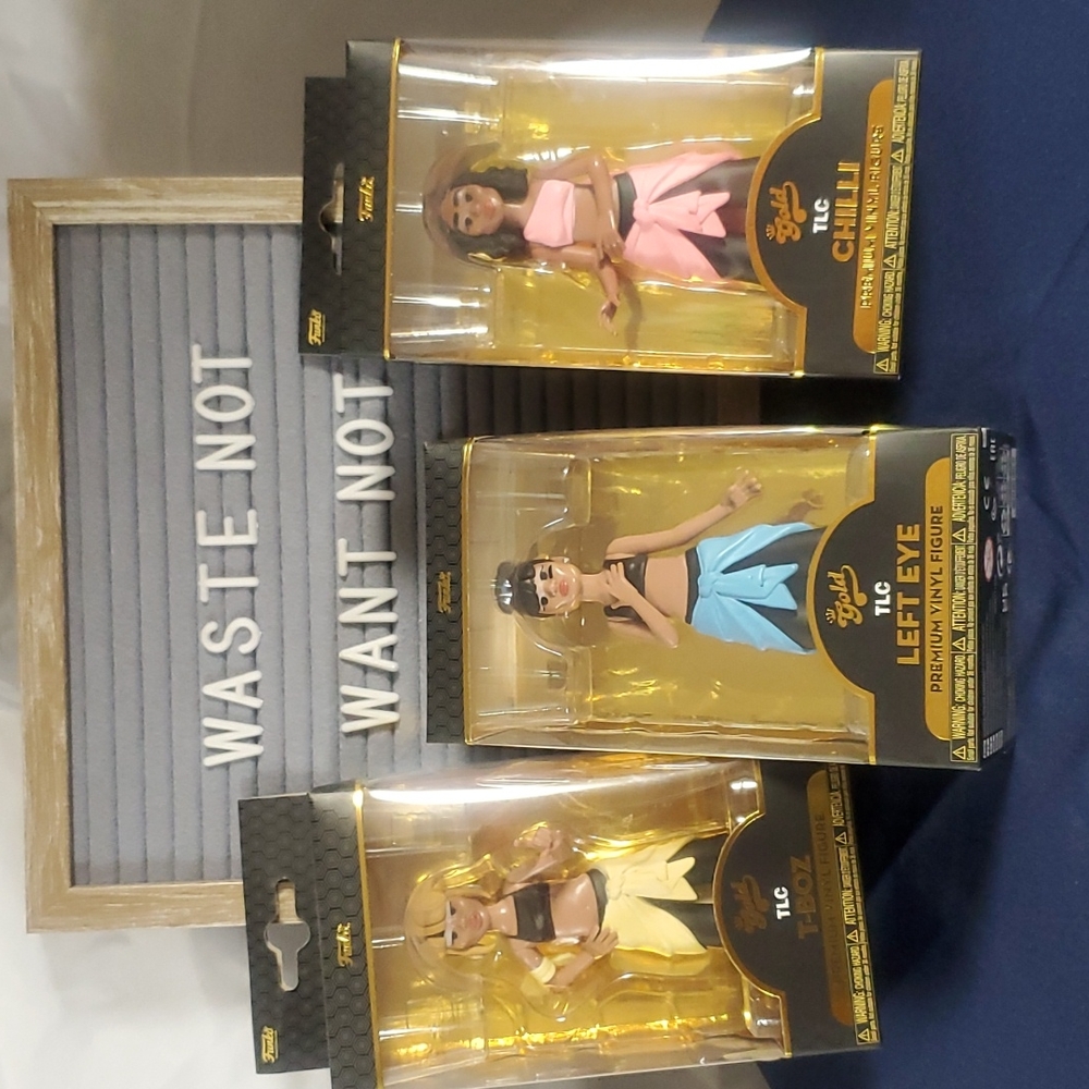 BNIB Lot of 3 Funko Gold Premium Vinyl Figurines: TLC, T-Boz, Left Eye, & Chilli